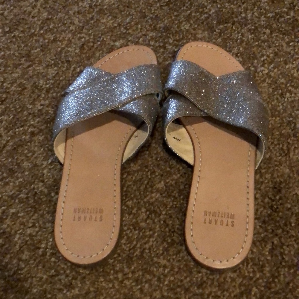 Stuart Weitzman Byway Crisscross Flat Sandal Iris - image 1